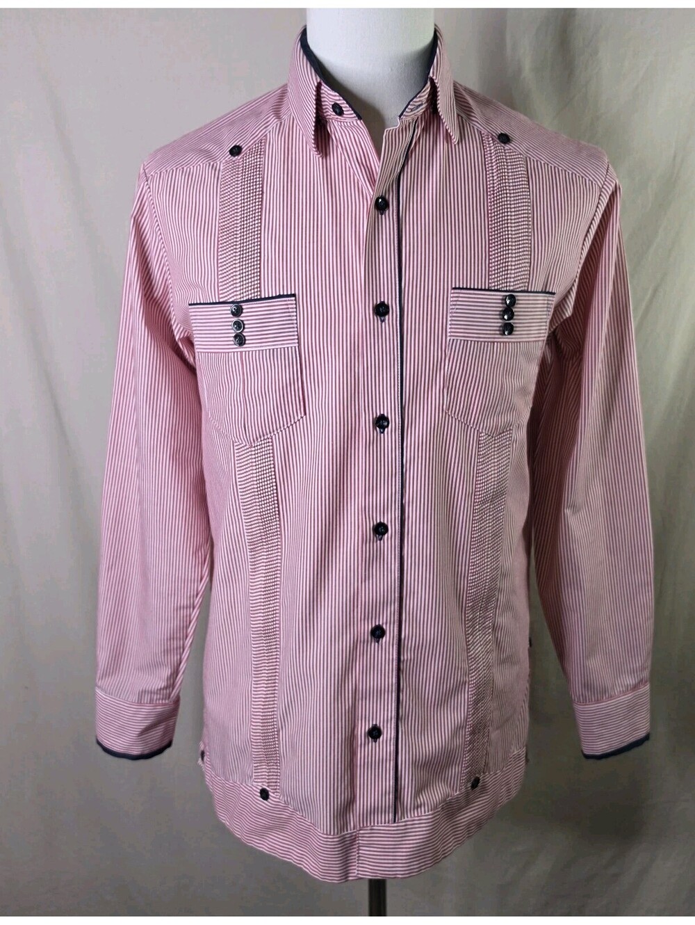 Marsotto Striped Button Up Shirt M Red White Long Sleeve NWOT